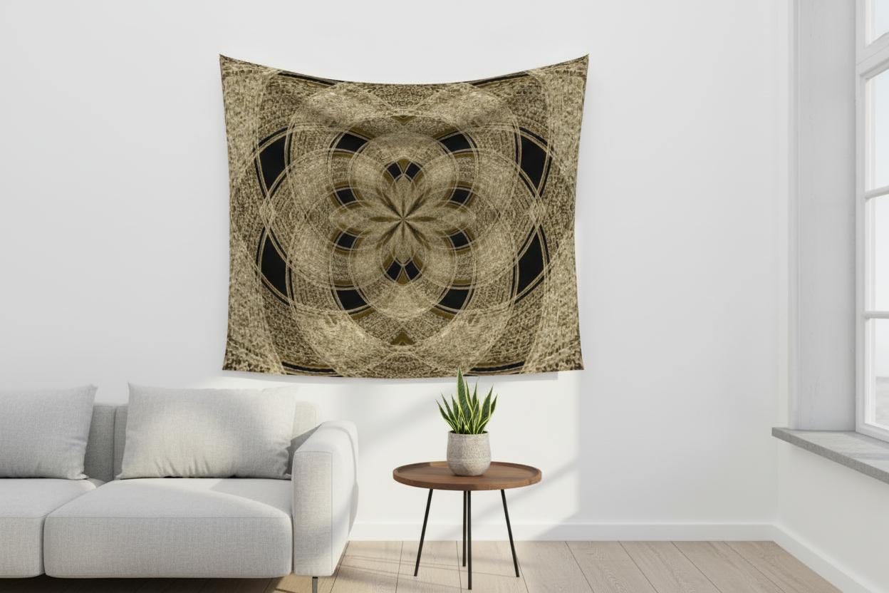 Golden Magic Dust Lotus - Wall Tapestry (cotton sateen)