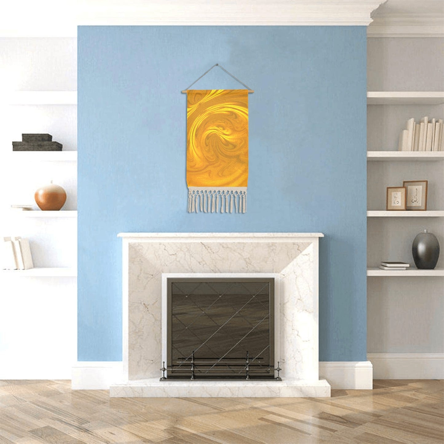 Golden Magma Fire Current - Linen Hanging Poster