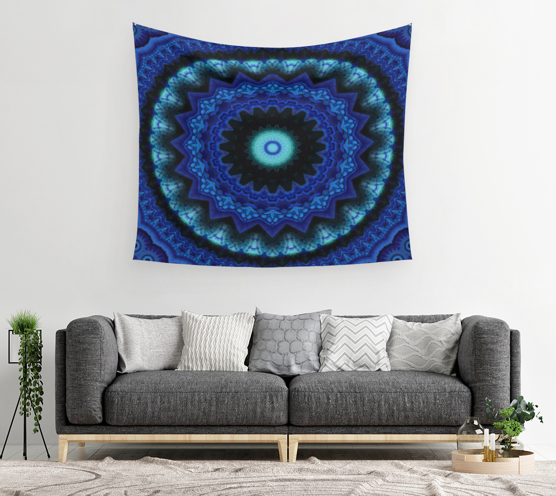 Ice Lotus Crown Mandala - Wall Tapestry (cotton sateen)