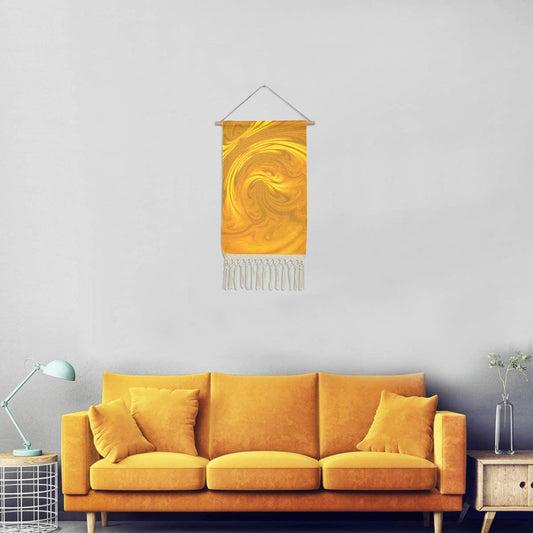 Golden Magma Fire Current - Linen Hanging Poster