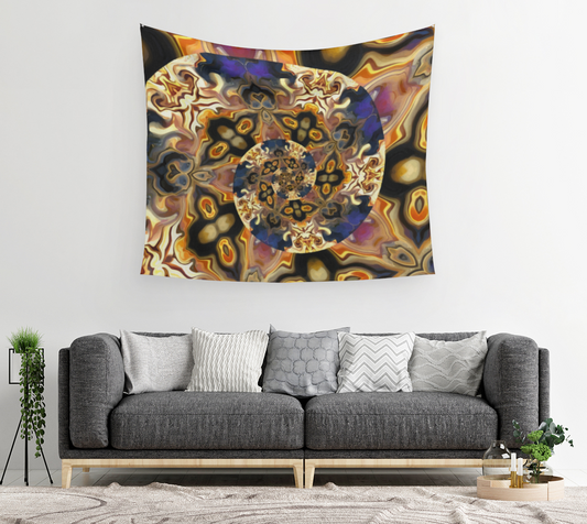 Indigo Flame Viper - Wall Tapestry (cotton sateen)