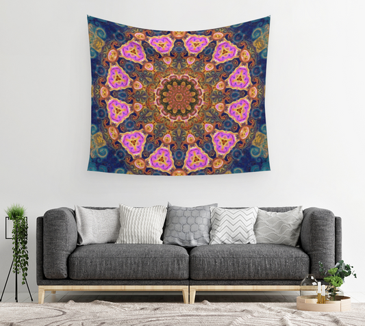 Wheel of a Fortune (pink jewels) {cotton sateen} - Wall Tapestry
