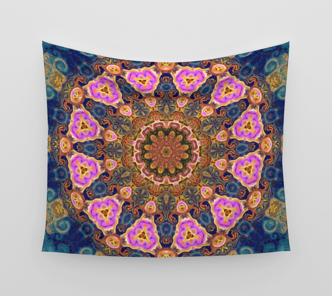 Wheel of a Fortune (pink jewels) {cotton sateen} - Wall Tapestry