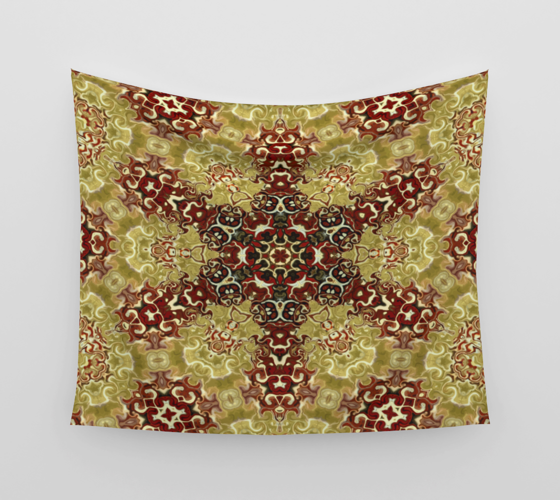 Red Horn Dragon Star Pentacle - Wall Tapestry (cotton sateen)