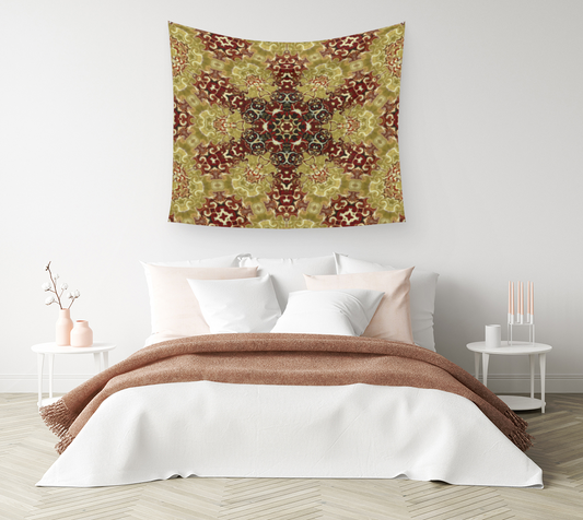 Red Horn Dragon Star Pentacle - Wall Tapestry (cotton sateen)