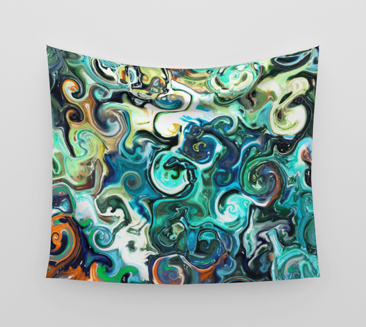 Fresh Jungle Waterfall - Wall Tapestry (cotton sateeen)