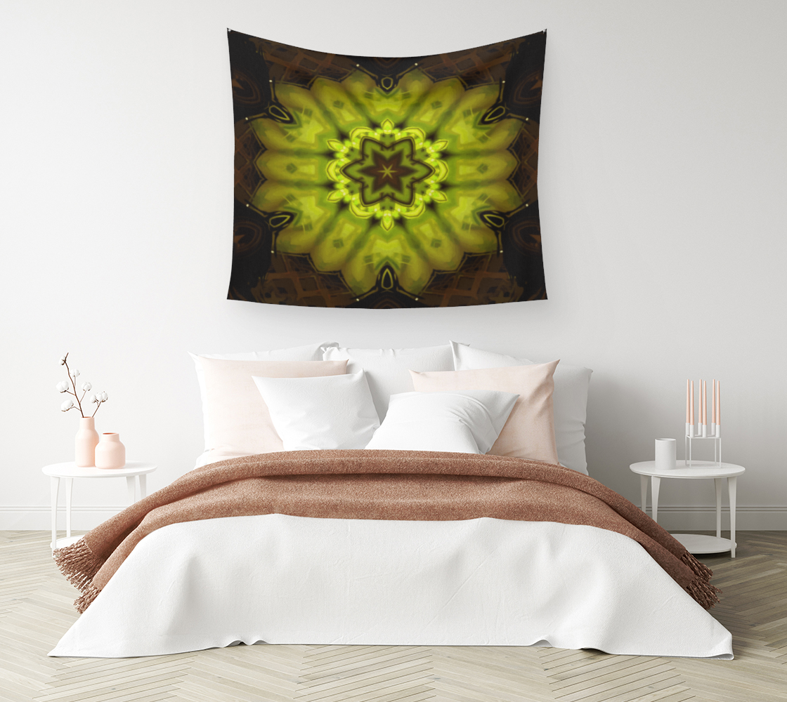 Glowing Green Hexa Star Leaf - Wall Tapestry (cotton sateen)