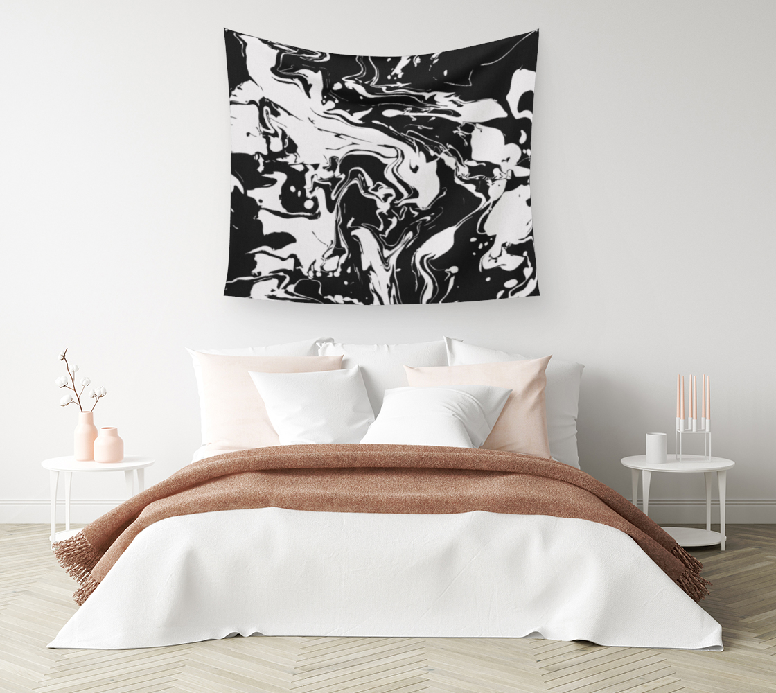 Black and White Swirls - Wall Tapestry (cotton sateen)