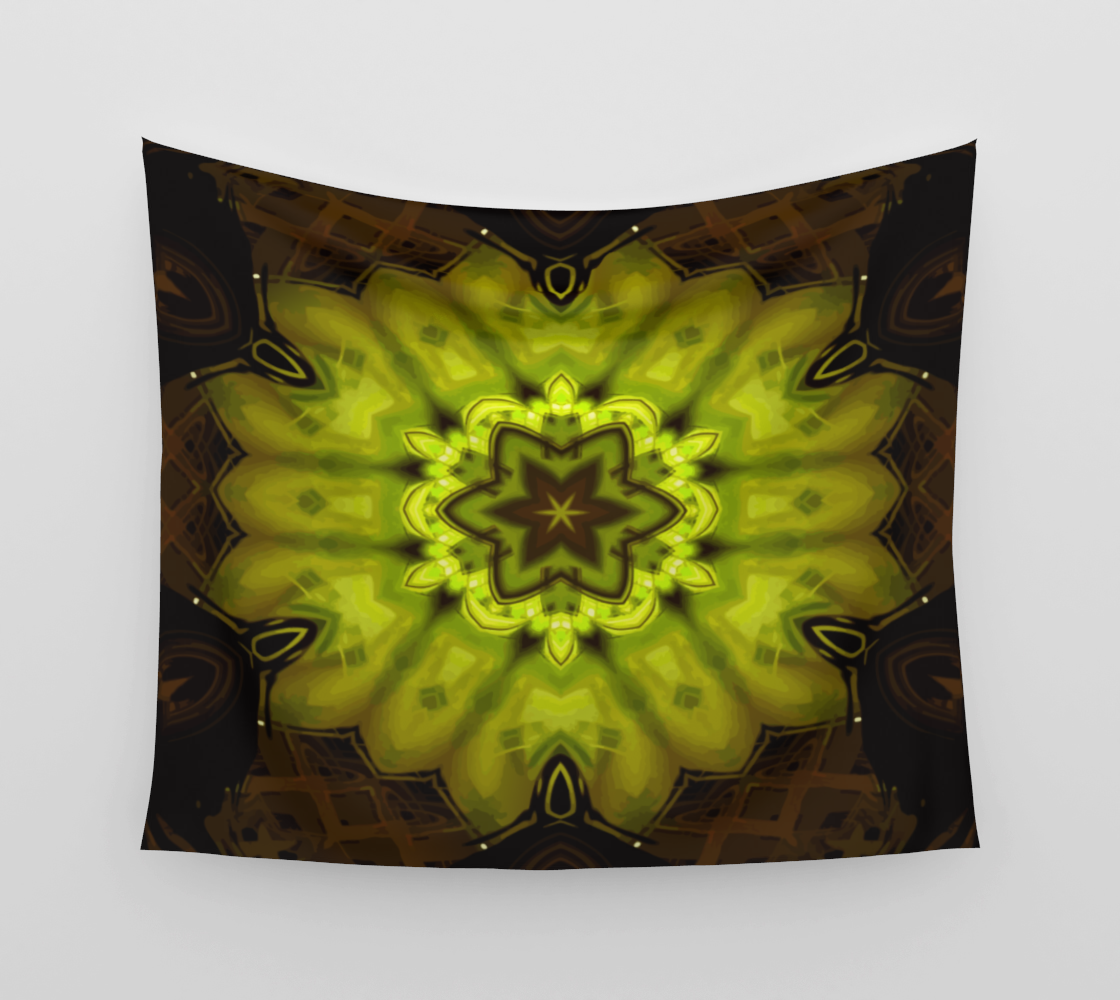 Glowing Green Hexa Star Leaf - Wall Tapestry (cotton sateen)
