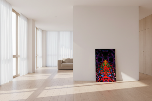 The Eyes of Fire (emerging from the fire) - Flush Mounted HD Metal Print - 24x40 inches