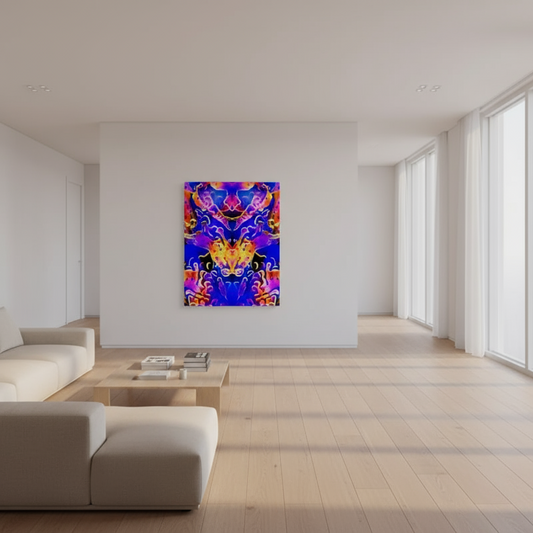 Blue Dragon (guardian of the flame) - Flush Mounted HD Metal Print - 24x30 inches