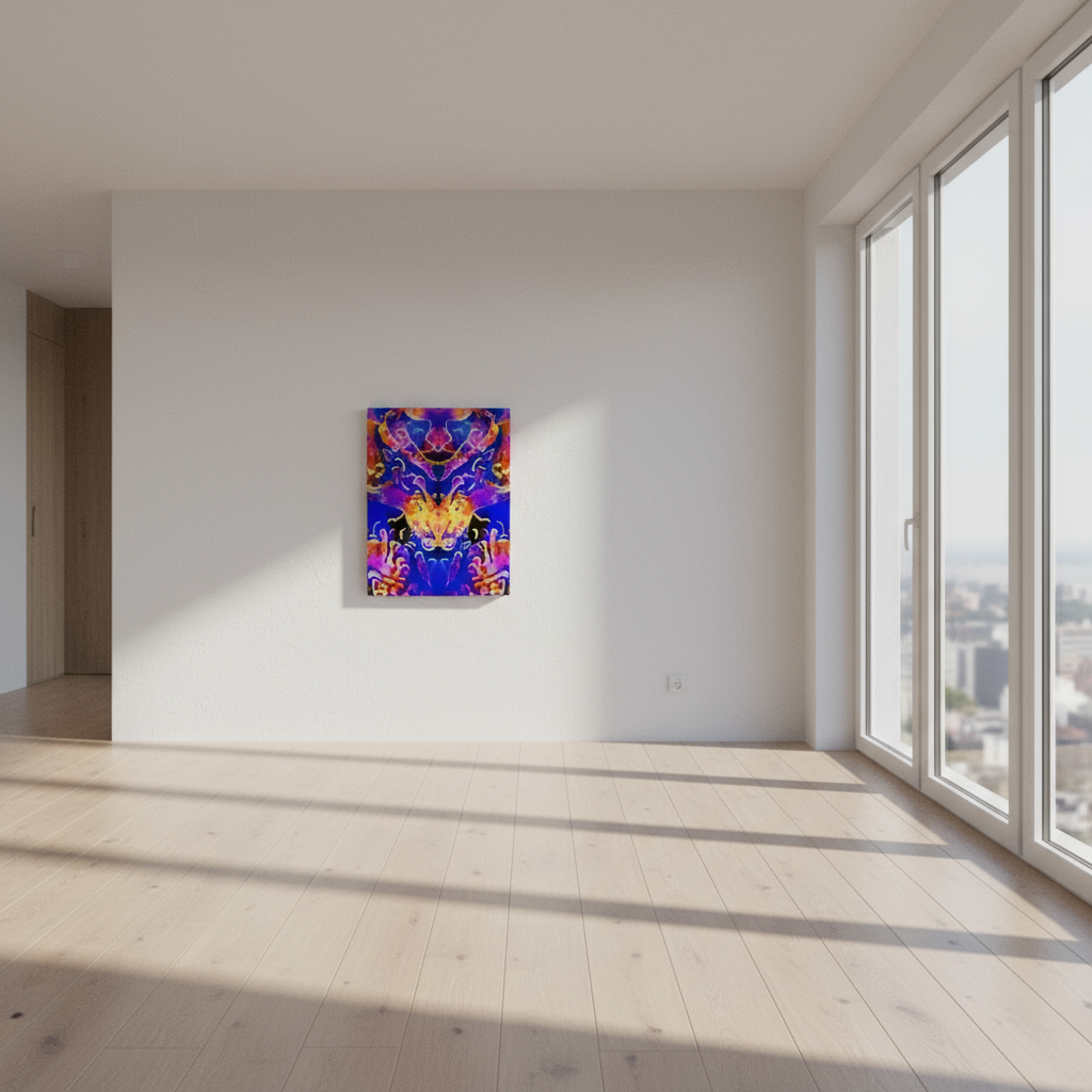 Blue Dragon (guardian of the flame) - Flush Mounted HD Metal Print - 24x30 inches