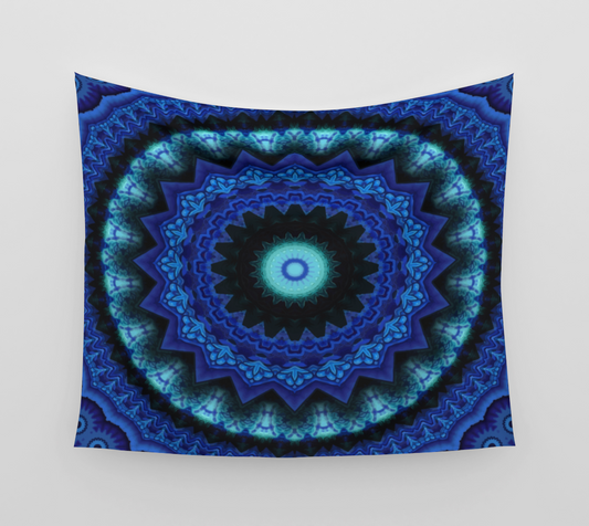 Ice Lotus Crown Mandala - Wall Tapestry (cotton sateen)
