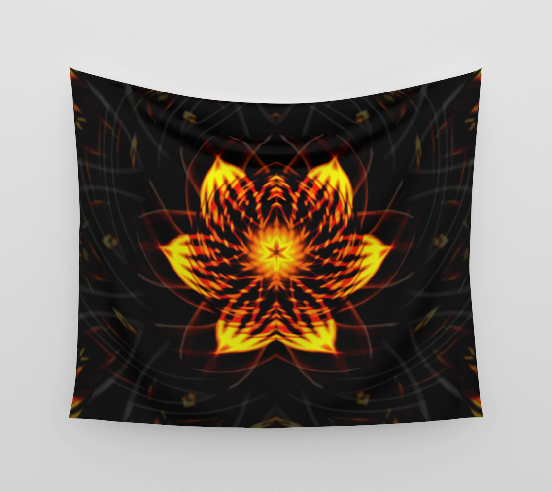 Eternal Inner Light Glowing Fire Flower - Wall Tapestry (cotton sateen)