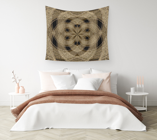 Golden Magic Dust Lotus - Wall Tapestry (cotton sateen)