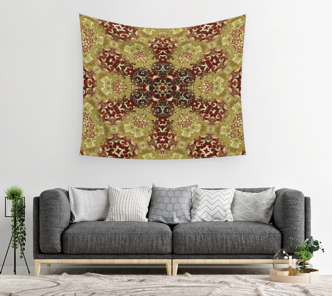 Red Horn Dragon Star Pentacle - Wall Tapestry (cotton sateen)