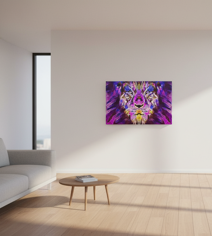 Neon Pearl Lioness - Fine Art Wall Print