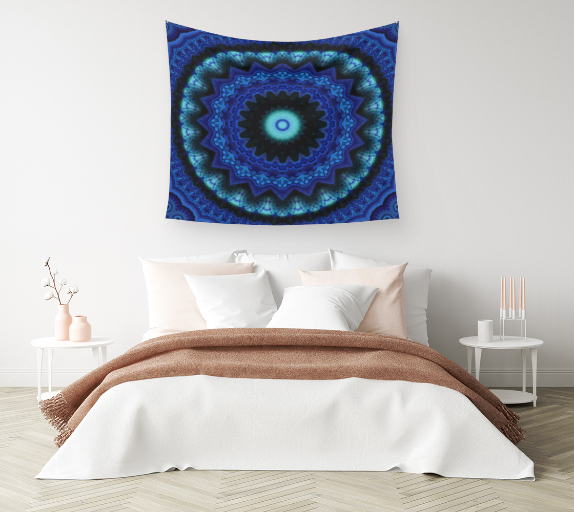 Ice Lotus Crown Mandala - Wall Tapestry (cotton sateen)