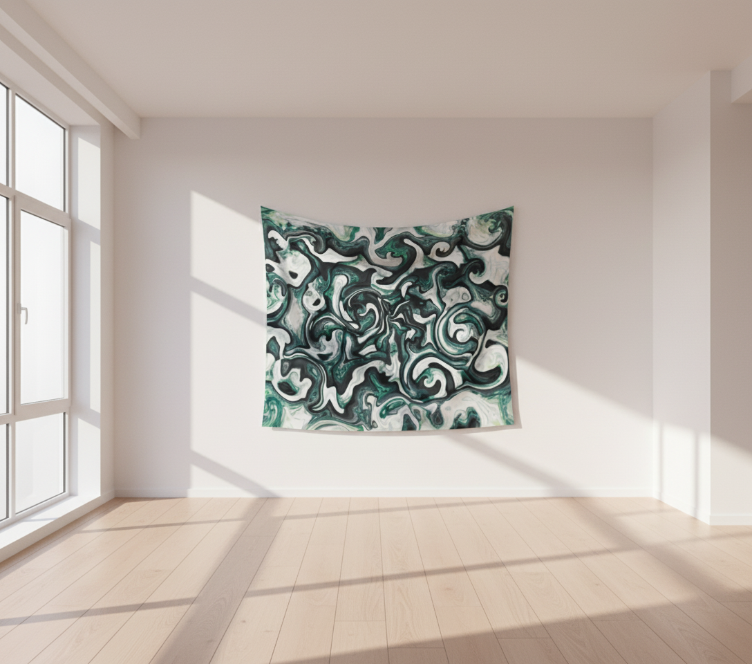 Liquid Crystal & Concrete - Wall Tapestry (cotton sateen)