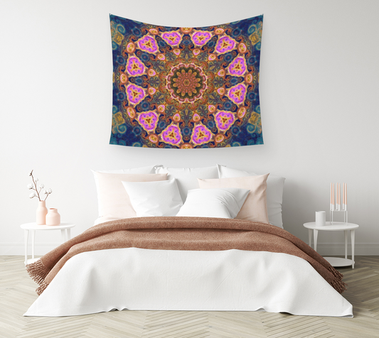 Wheel of a Fortune (pink jewels) {cotton sateen} - Wall Tapestry