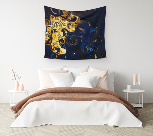 Shiny Bed of Coins - Wall Tapestry (cotton sateen)