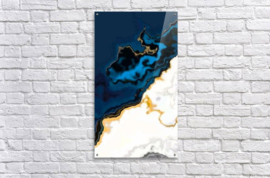 Sapphire Emerald Marble Sea Coast - Fine Art Wall Print