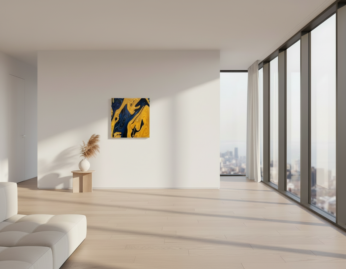 Melted Gold with Smeared Cobalt - Fine Art Wall Print