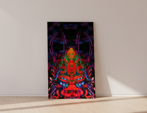 The Eyes of Fire (emerging from the fire) - Flush Mounted HD Metal Print - 24x40 inches