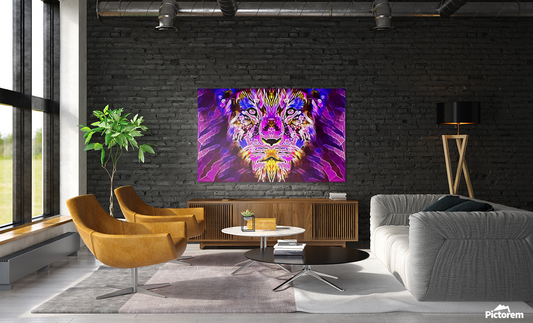 Neon Pearl Lioness - Fine Art Wall Print