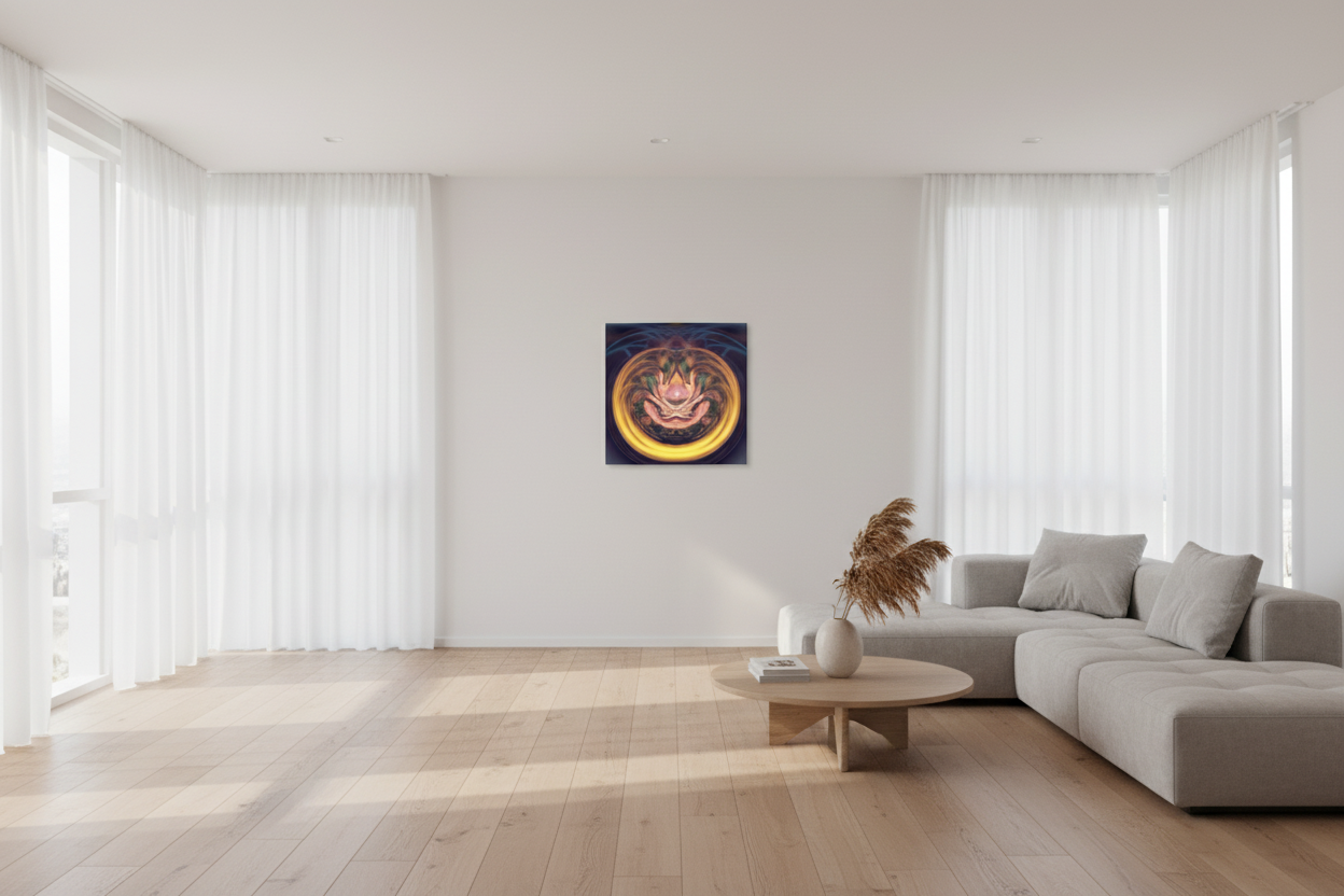 Glowing Star Burst Lotus - Fine Art Wall Print