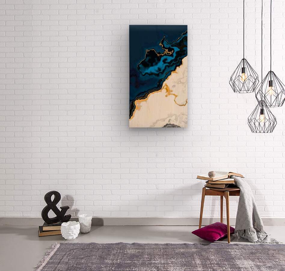 Sapphire Emerald Marble Sea Coast - Fine Art Wall Print